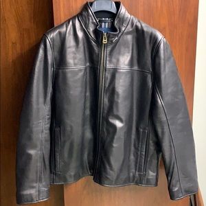 Cole Hahn lambskin motorcycle leather jacket XXL